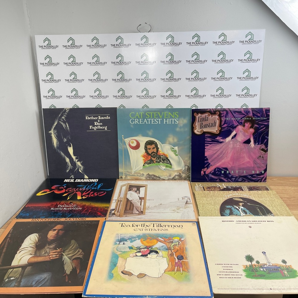 Vintage Vinyl Record Lot 10 LPs Cat Stevens Linda Ronstadt America Dan Fogelberg